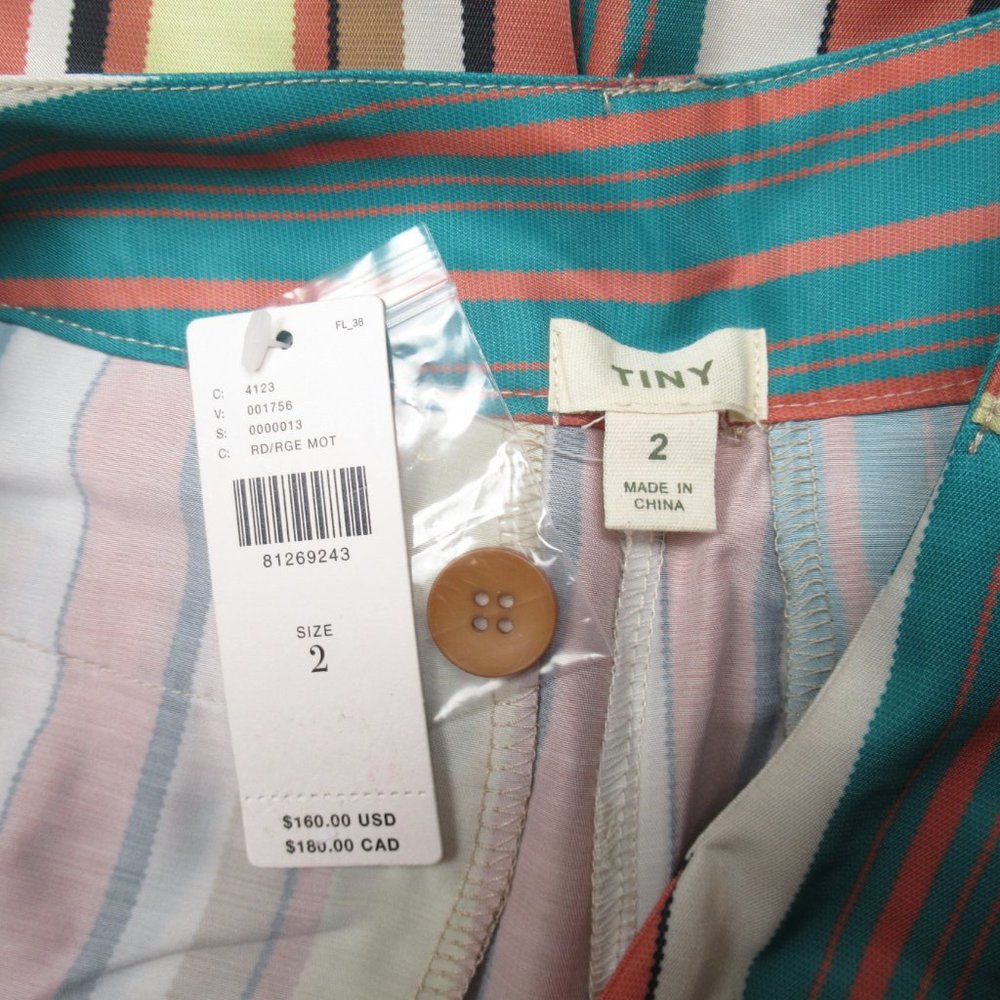 Anthropologie Tiny Camelia Pants Red Pinstripe Motif - Size 2 - Picture 12 of 12